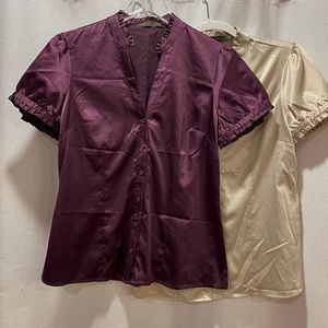 Plum Purple Satin Blouse